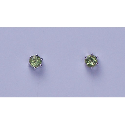 Peridot and Sterling Silver Claw set Stud Earrings