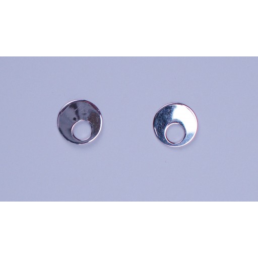 Disc Open Centre Sterling Silver 8mm Stud Earrings