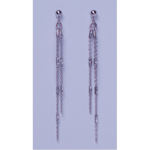 Waterfall Bar and Chain Sterling Silver Drop Earrings