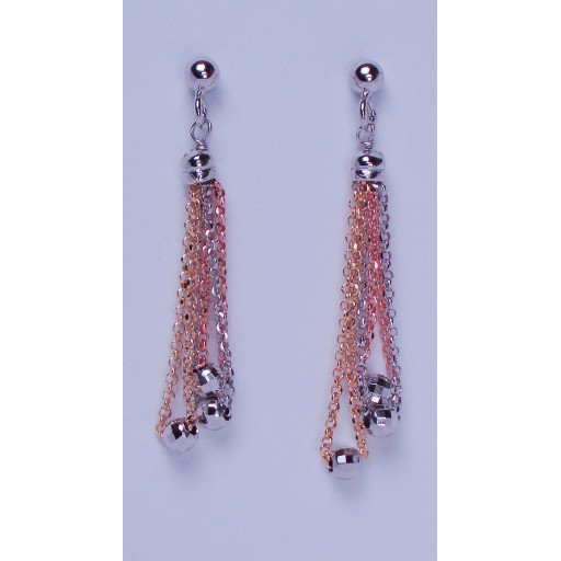 Waterfall Drop Earrings set in Silver with a Gold Overlay