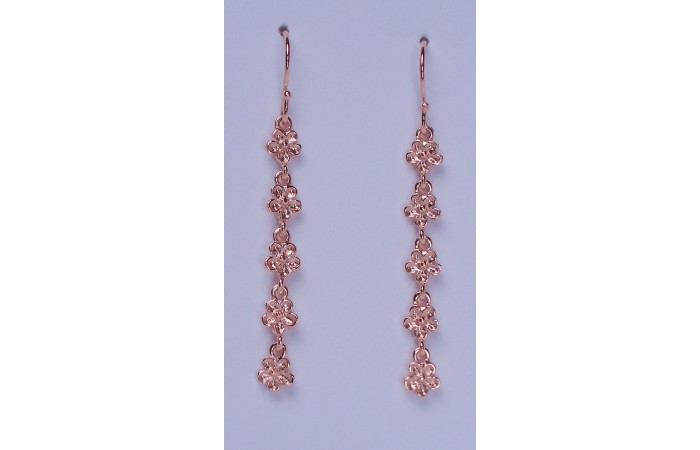 Daisy Chain Silver Drop Earrings with a Gold Overlay