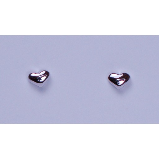 Heart Sterling Silver polished Stud Earrings