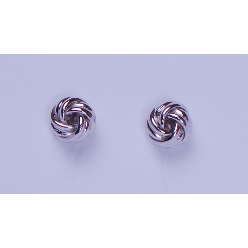 Open Centre Knot 8mm Silver Stud Earrings 