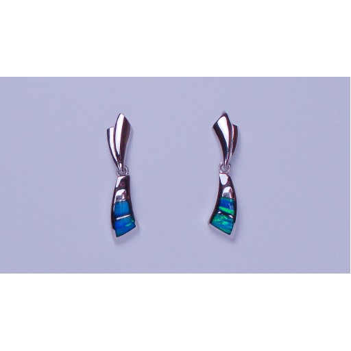Leaf Drop Opalite and Sterling Silver Earrings