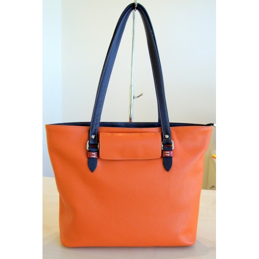 Donna Large Long Handle Leather Tote Bag