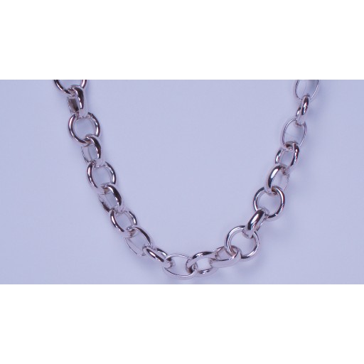 Silver circular chain link necklace 18"