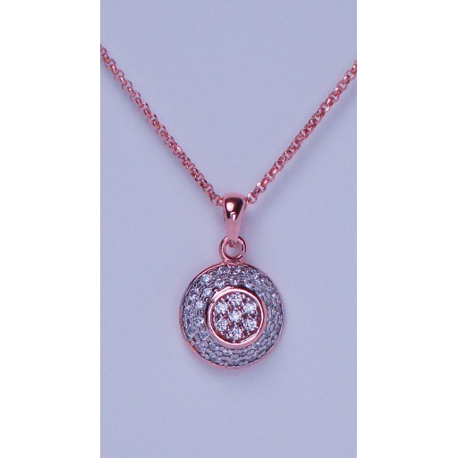 Starlight Rose Gold Plated Zirconia Sterling Silver Pendant Necklace