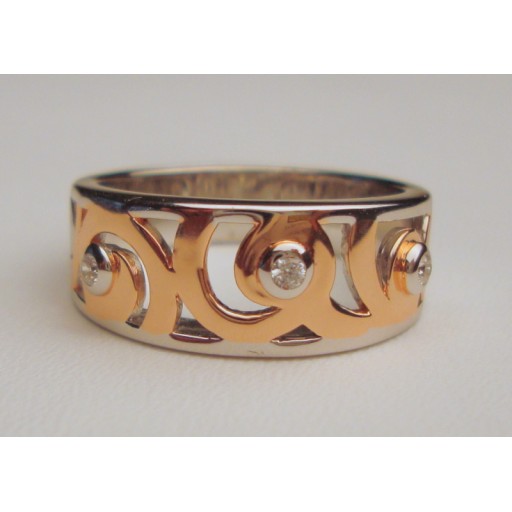 Rose Gold Plated Cubic Zirconia Swirls Ring