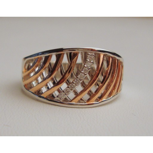 Rose Gold Plated Woven Zirconia  Ring