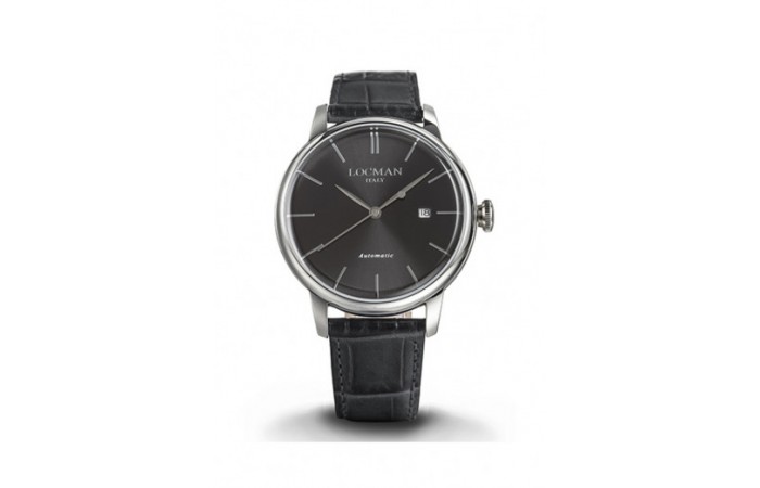 Locman Stainless Steel Gents Automatic with Leather Strap