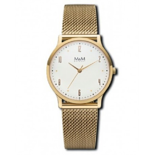 M&M Stainless Steel Gold Plated with mesh Strap