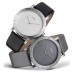 M&M Stainless Steel matt finish with Black Leather Strap