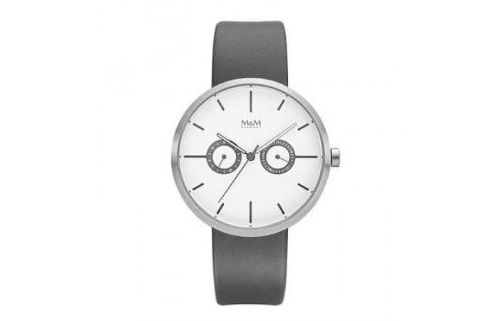 M&M Stainless Steel Gents Multifunctional with leather strap
